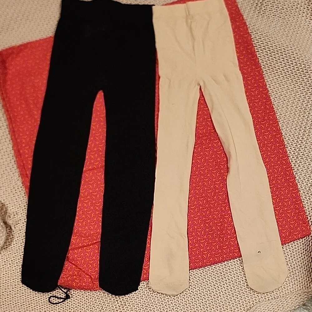 Kids Black and Cream Sheer Tights 4/6Y